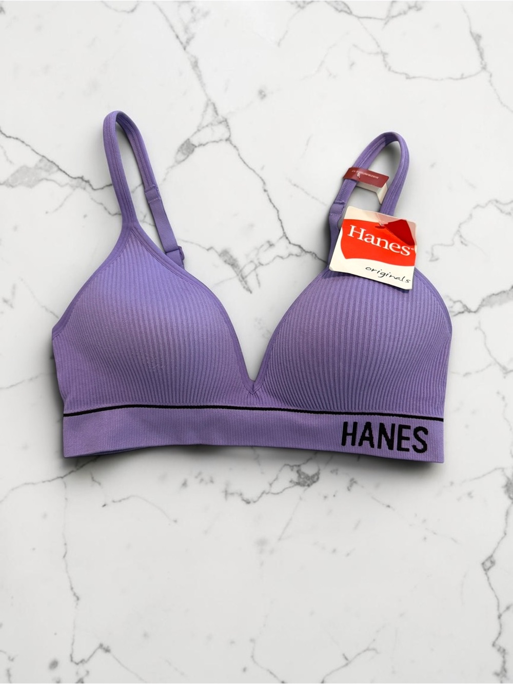💜Hanes Lavender Ribbed Wireless Seamless Bra💜